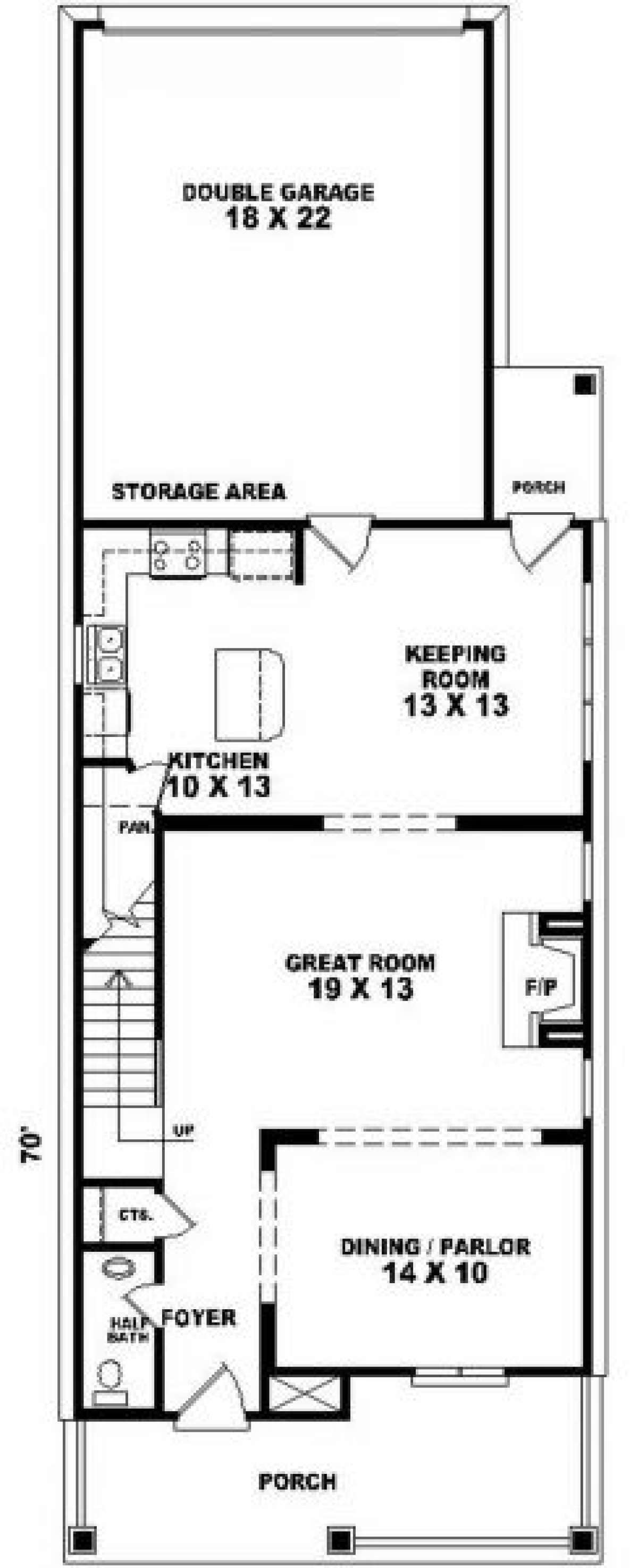 First Floor for House Plan #053-00053