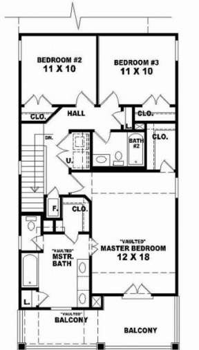 Second Floor for House Plan #053-00053
