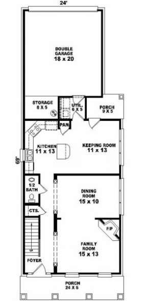 First Floor for House Plan #053-00054