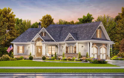 Mountain Rustic House Plan #699-00137 Elevation Photo