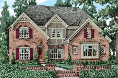 European House Plan #8594-00233 Elevation Photo