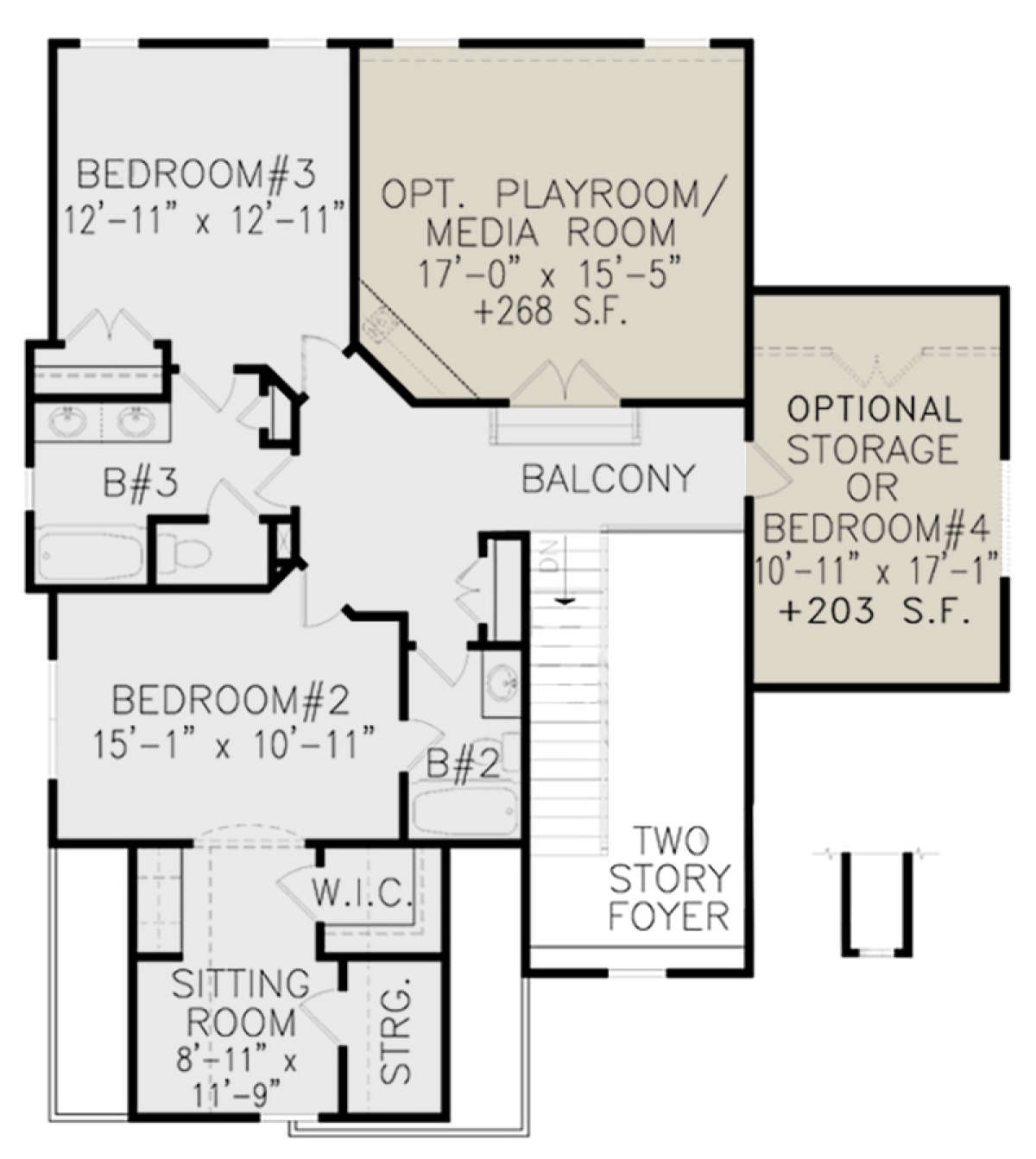 Second Floor for House Plan #699-00143