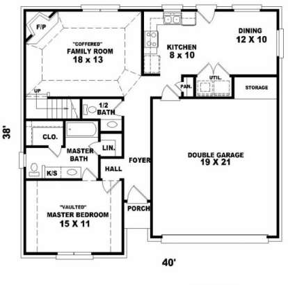 First Floor for House Plan #053-00055