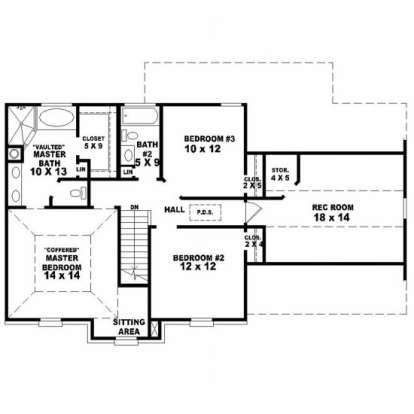 Second Floor for House Plan #053-00058