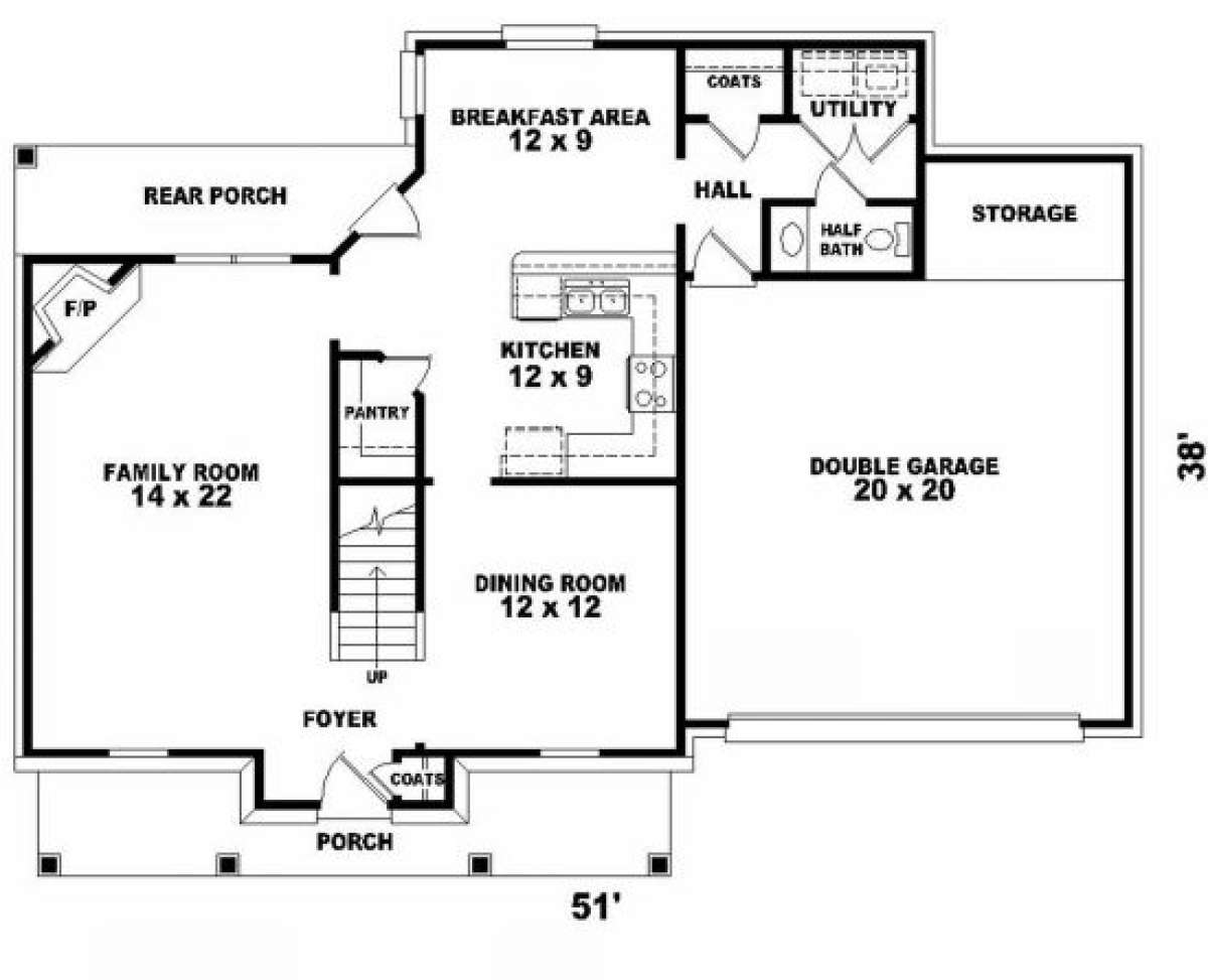 First Floor for House Plan #053-00059