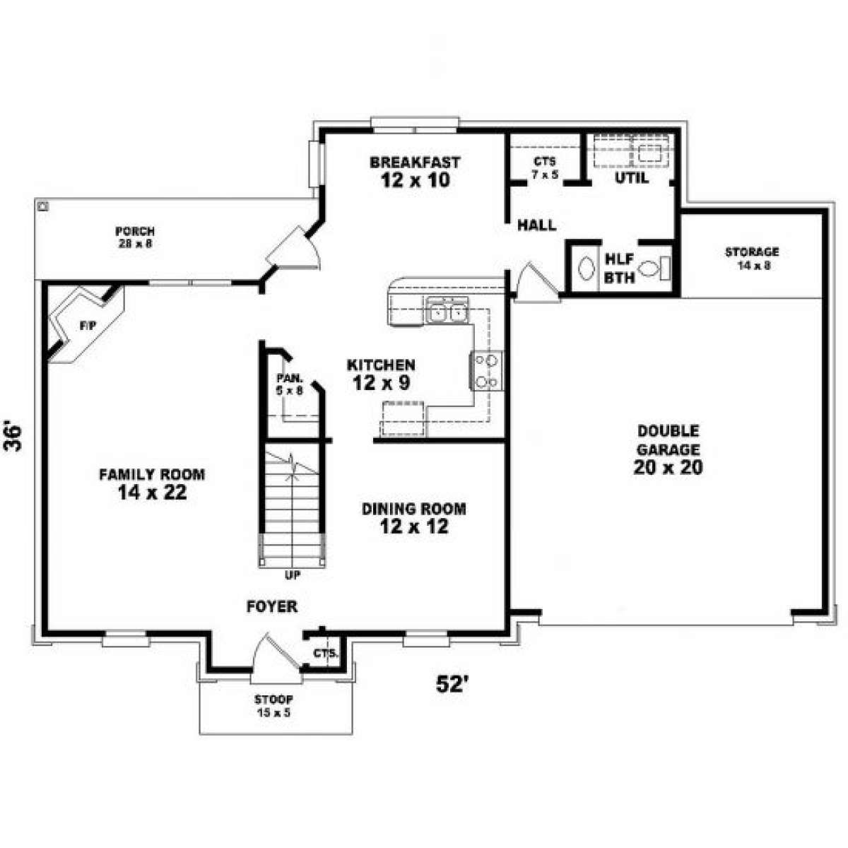 First Floor for House Plan #053-00060