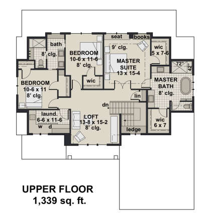 Second Floor for House Plan #098-00315