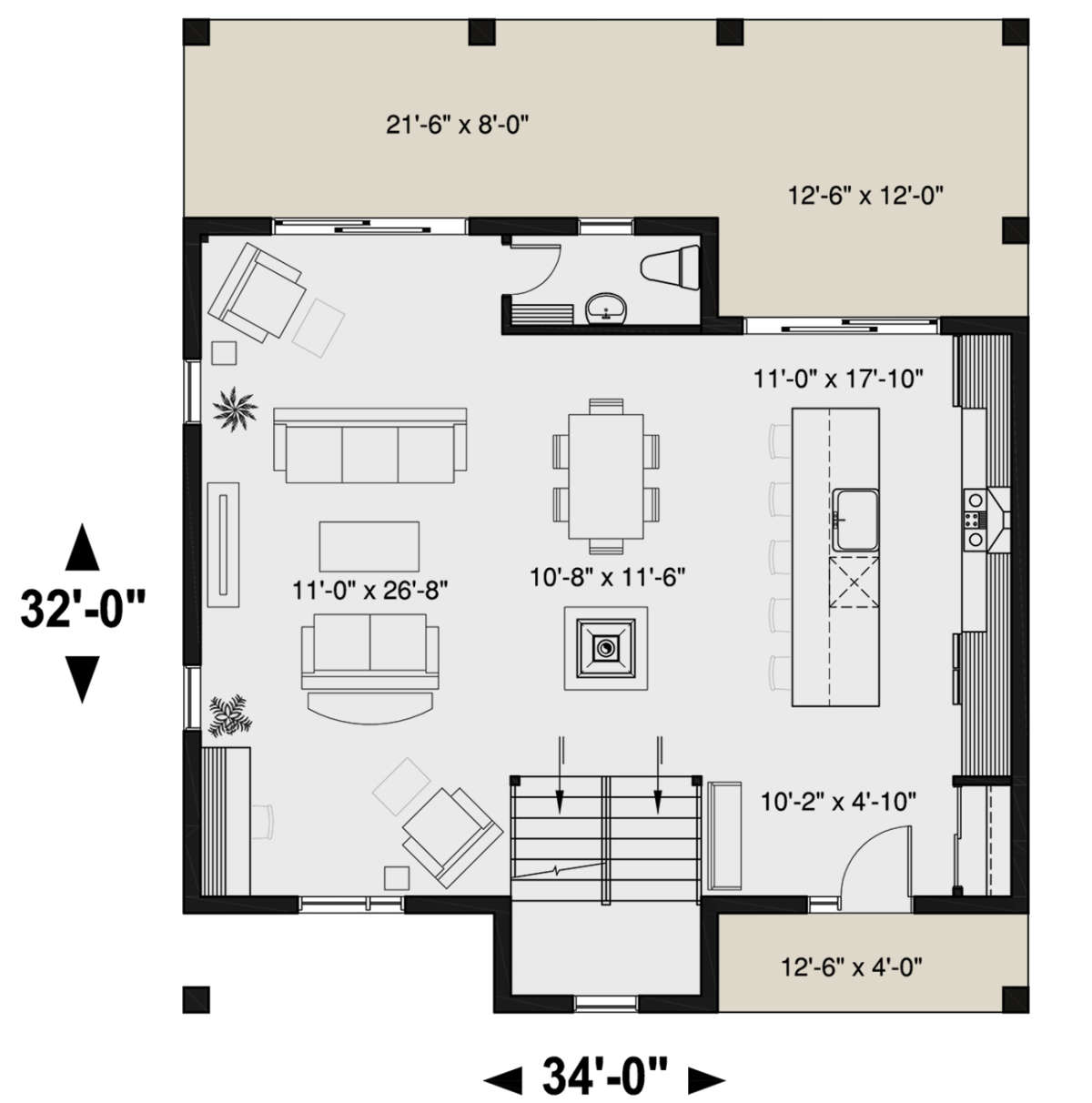 Main Floor for House Plan #034-01154