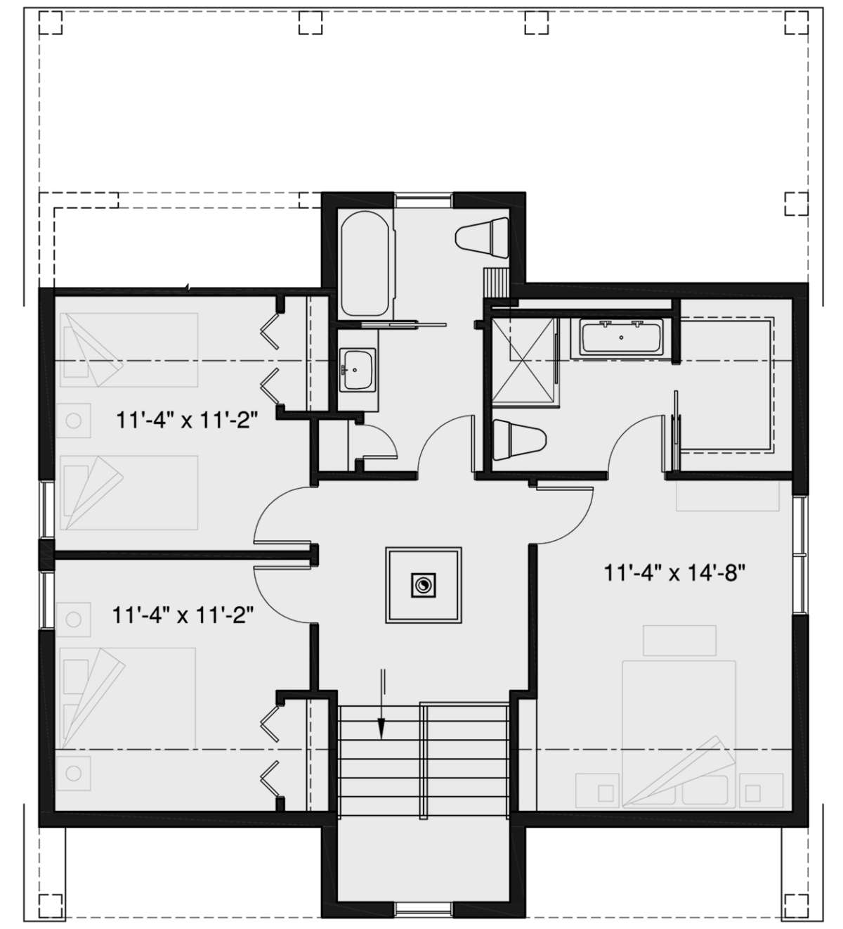 Second Floor for House Plan #034-01154