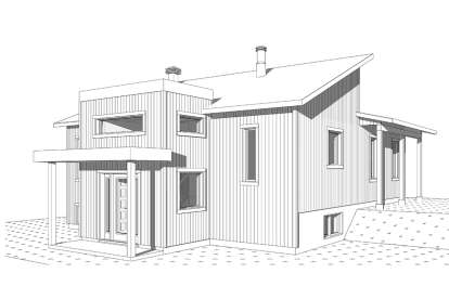 Contemporary House Plan #034-01155 Elevation Photo