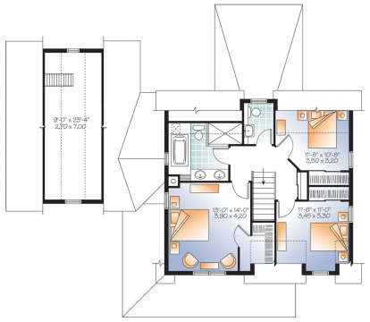 Second Floor for House Plan #034-01156