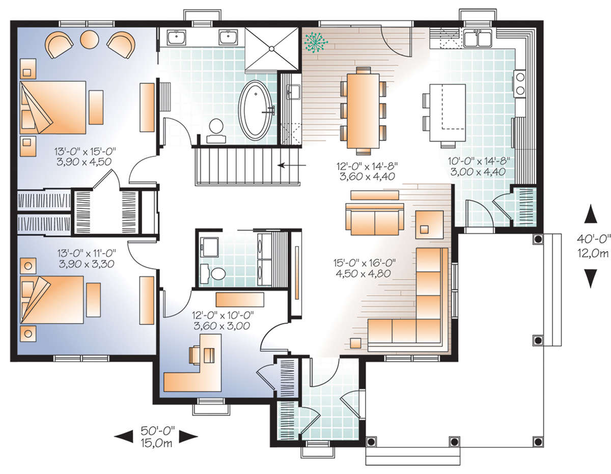 Main Floor for House Plan #034-01158