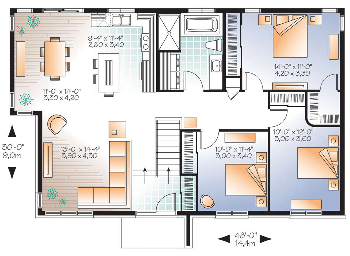 Main Floor for House Plan #034-01159