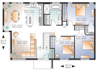 Main Floor for House Plan #034-01159