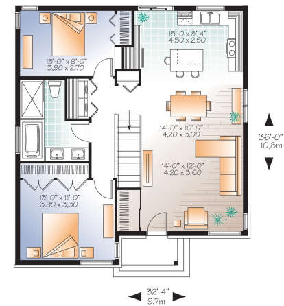 Main Floor for House Plan #034-01161