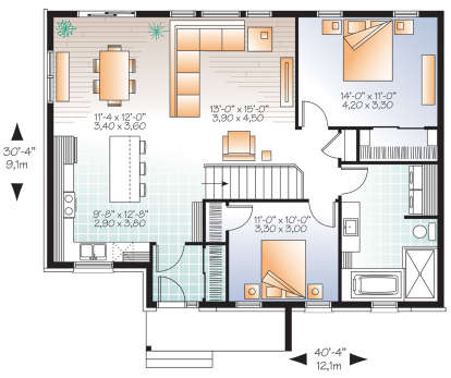 Main Floor for House Plan #034-01163
