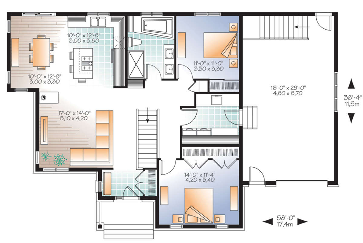 Main Floor for House Plan #034-01164