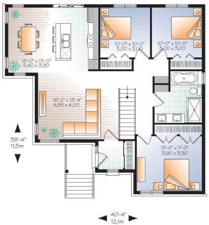 Main Floor for House Plan #034-01165