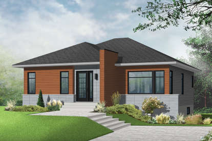 Contemporary House Plan #034-01166 Elevation Photo