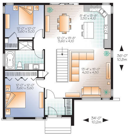 Main Floor for House Plan #034-01166