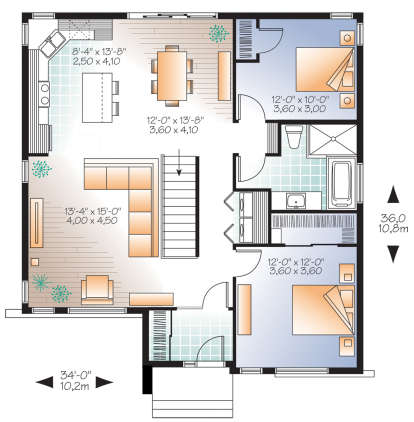 Main Floor for House Plan #034-01167