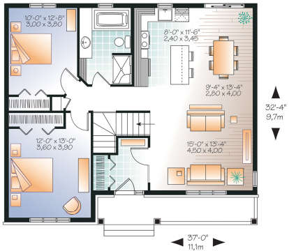 Main Floor for House Plan #034-01168