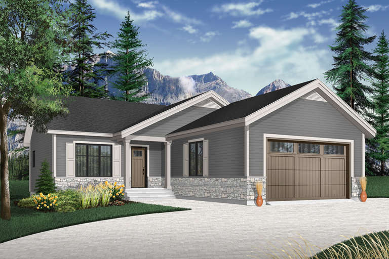 Ranch House Plan #034-01170 Elevation Photo