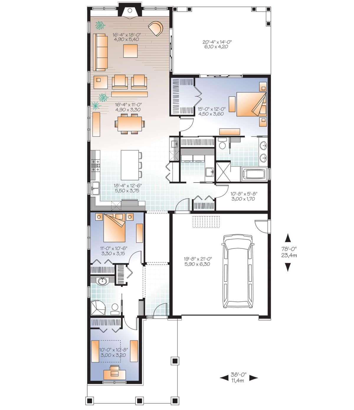 Main Floor for House Plan #034-01172