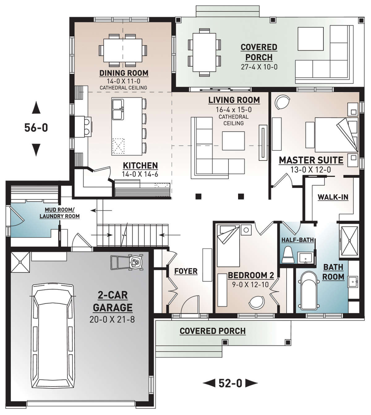Main Floor for House Plan #034-01173