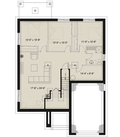 Basement for House Plan #034-01174
