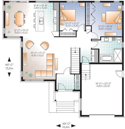 Main Floor for House Plan #034-01175