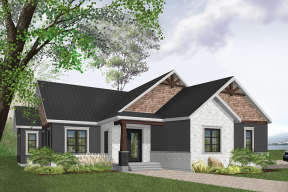 Ranch House Plan #034-01177 Elevation Photo