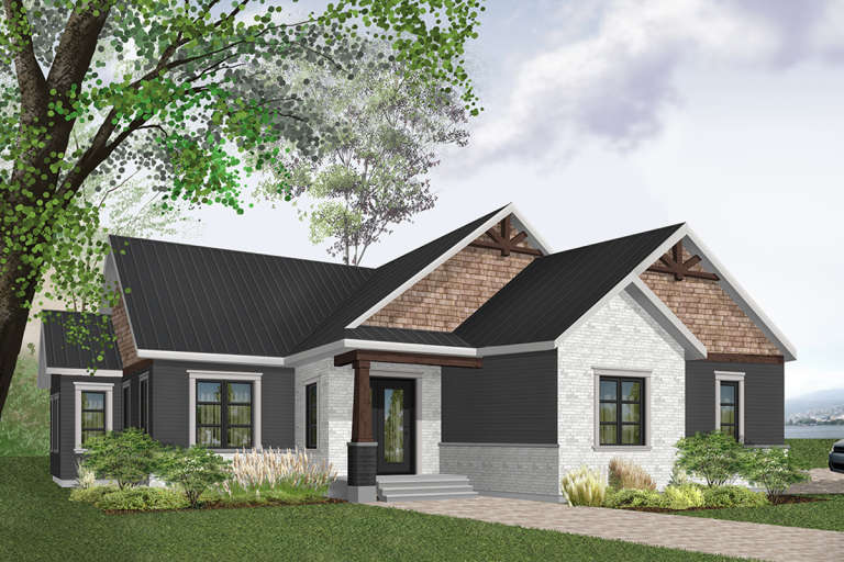Ranch House Plan #034-01177 Elevation Photo