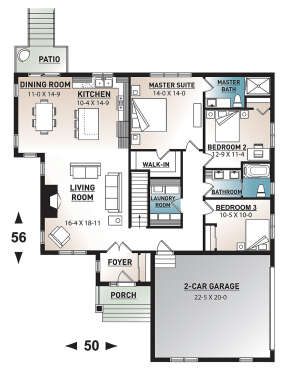 Main Floor for House Plan #034-01177
