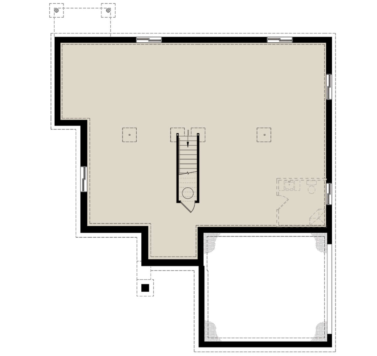 Basement for House Plan #034-01177