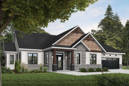 Ranch House Plan #034-01178 Elevation Photo