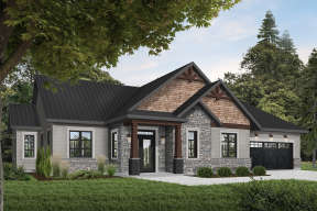 Ranch House Plan #034-01178 Elevation Photo