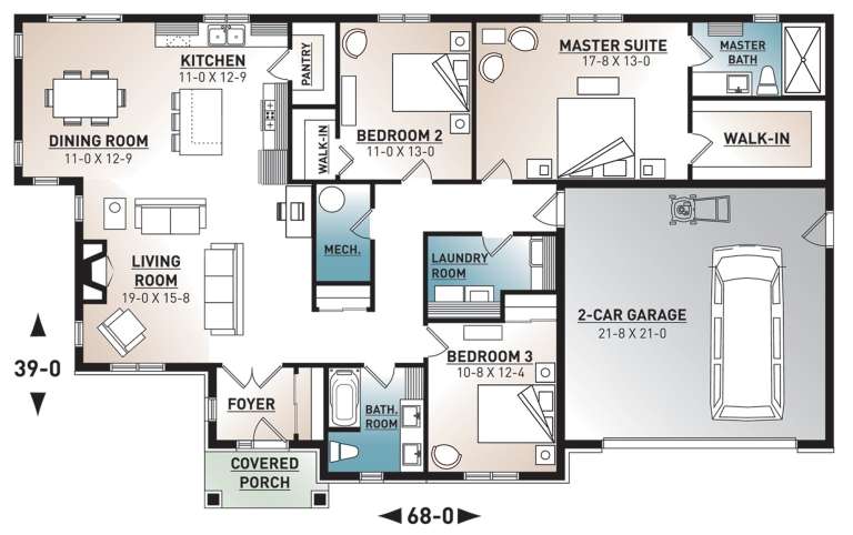 House Plan House Plan #21165 Drawing 1