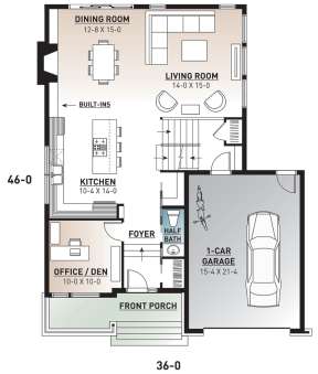 Main Floor for House Plan #034-01180