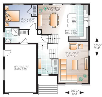 Main Floor for House Plan #034-01181