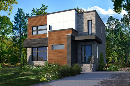 Contemporary House Plan #034-01183 Elevation Photo