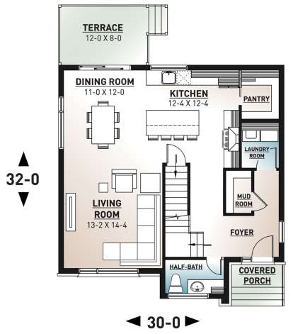 Main Floor for House Plan #034-01183