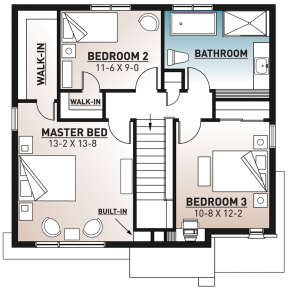 Second Floor for House Plan #034-01183