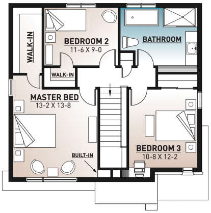 Second Floor for House Plan #034-01183