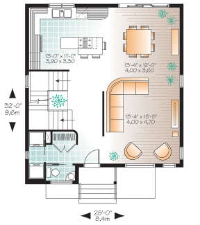 Main Floor for House Plan #034-01184