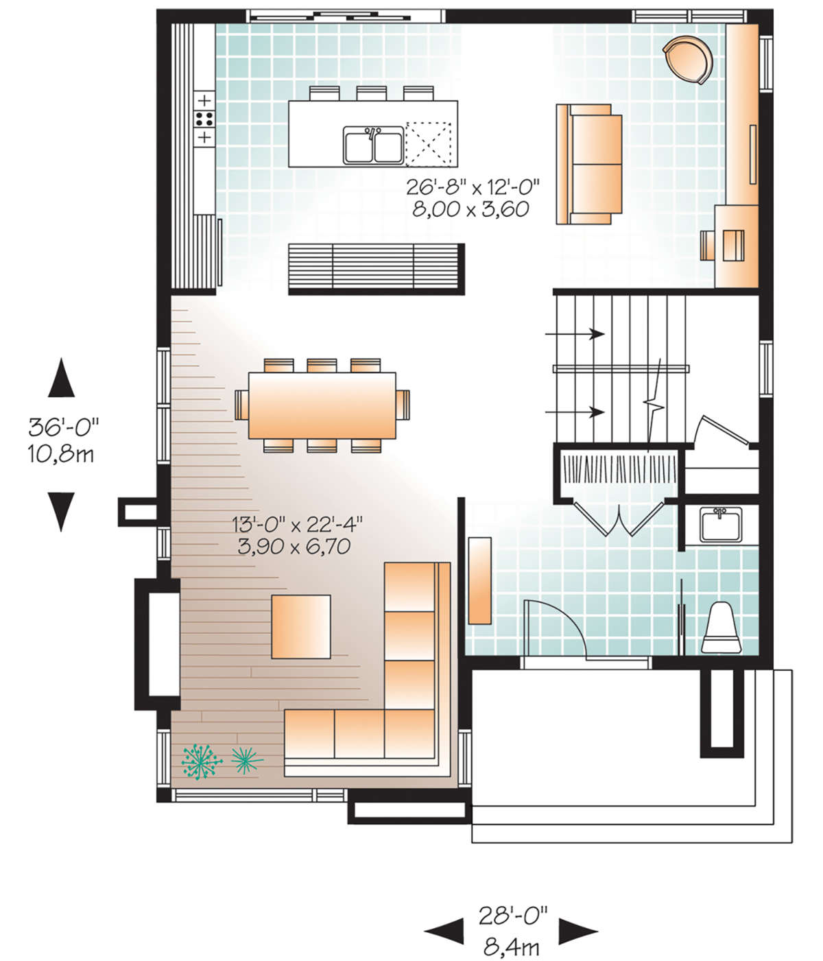 Main Floor for House Plan #034-01185