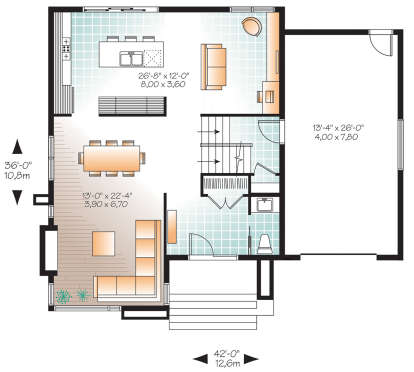 Main Floor for House Plan #034-01186