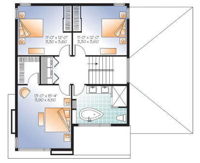 Second Floor for House Plan #034-01186