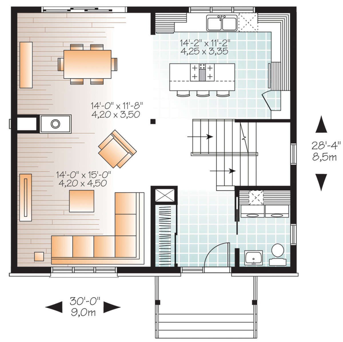 Main Floor for House Plan #034-01187