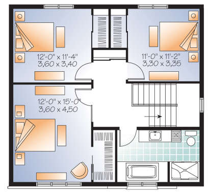 Second Floor for House Plan #034-01187